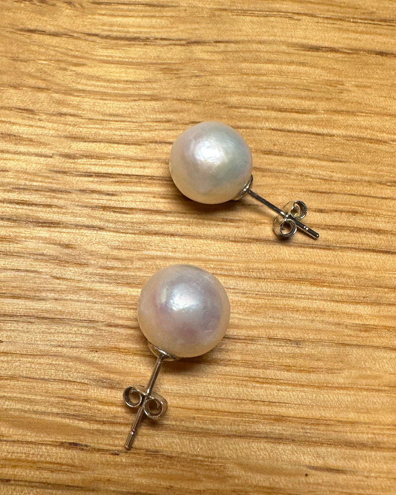 nahezu Runde Süßwasserperlen Ohrrstecker mit 9-10mm Durchmesser für eleganten Schmuck