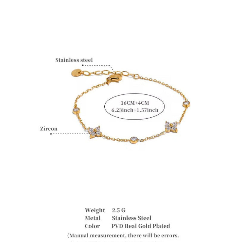 Damen Armband 18k vergoldet mit Zirkonia – Eleganter Alltagsschmuck Detailbild.